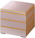J-kitchens 日本製 重箱 3段 6.5寸 彩校倉 ピンクパール渕金 19.4cm x 19.4cm x 19.2cm