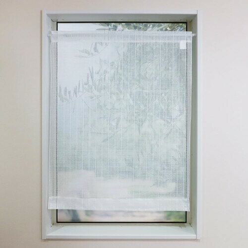 小窓 レースカーテン (約70cm幅×約120cm丈) カフェカーテン ホワイト