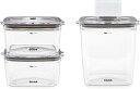 Cielob(セーロブ) 真空キャニスター 食材保存容器コンテナ おしゃれなキャニスター 簡単操作 真空状態 長持ち 食材のロスを減らす (スクエア容器:4点セット)