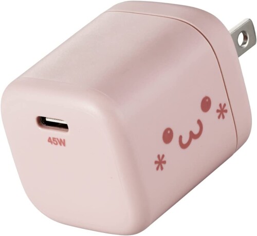 エレコム 急速充電器 Type-C USB PD対応 45W USB-C×1 小型 軽量 折りたたみ式プラグ ピンクフェイス EC-AC13APF