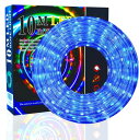 LED チューブライト ロープライト 2芯タイプ 10m 直径10mm イルミネーション電源付き 防水 折り曲げ 造形用 (青(ブルー) 300球)