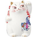 かわいい雑貨 「 歌舞伎ねこ 」 ニュー 招き猫 貯金箱 約9×12cm 和雑貨 日本 ギフト コンシェル 猫 グッズ 白 日本製 san4578-1