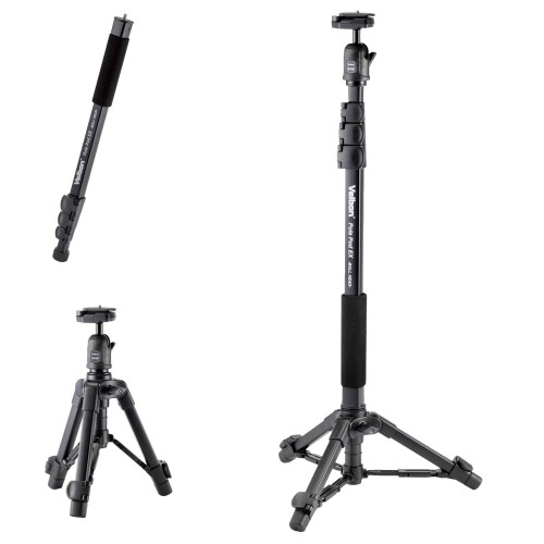 ベルボン Velbon スタンド型一脚 ポールポッド EX ボールヘッド AZ 4段 レバーロック 脚径23mm 自由雲台 カメラ対応 専用ケース付属 クイックシュー対応 アルミ脚 卓上三脚へ組み換え可能 Pol