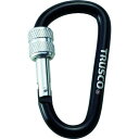 TRUSCO(トラスコ) ネジロック付カラビナ 線径8mmx79mm ブラック TKNNL880BK × 100