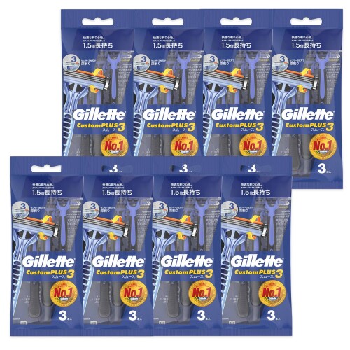 Gillette ジレット カスタムプラス3 髭剃り スムース CP3-S3 24本入
