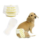 omuwan (Sセット) 犬用マナーパンツ 吸水布パッド 生理 おしっこ 洗濯可 日本製 小型犬用 Sサイズ2点セット - イエロー