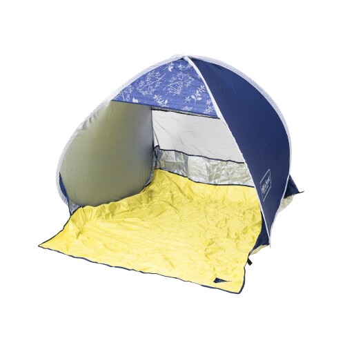 Event, Assembly Tent - アサヒ興洋 テント ワンタッチ 1~2人用 メッシュ窓付き ボタニカル柄 ブルー 収納袋付き ペグ付き ピクニック キャンプ アウトドア ポップアップテント Hide&Seek
