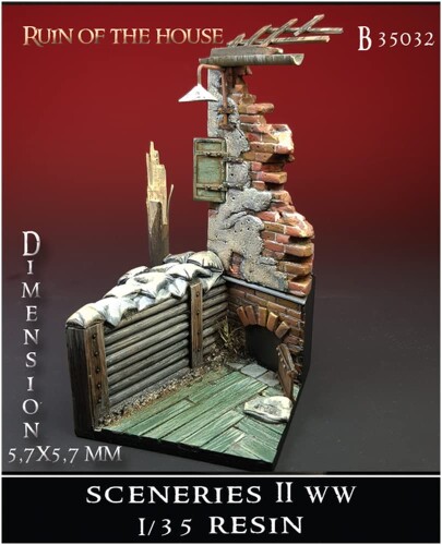 ダリウスミニチュア 1/35 ジオラマアクセサリー シーナリーズ1 壊れた家屋と塹壕 ...