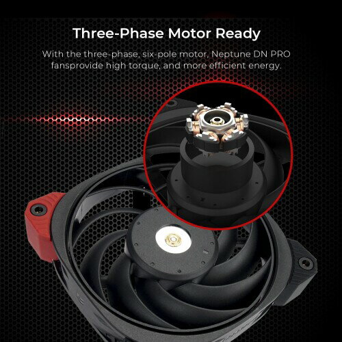 InWin DN120PRO PWM 120mm プレミアム静音ファン プログレード静圧ファン 三相モーター メタリックねじ山 PWM FDB 銅ベアリングシールド付き 4ピン(120mm、ブラック) 最大2200rpm ( Neptune DN120 PRO ) - Image 3