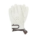 (S'more) スモア Leather gloves 耐火グローブ 耐熱グローブ 革 レザーグローブ5本指 耐熱手袋 本革 牛革 (WHITE)