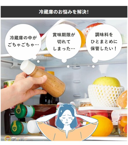 コジット 回転式冷蔵庫収納 冷蔵庫の奥に入れたものを取り出しやすく 冷蔵庫の回転台 マワリーナ クリア（深型） mannishboy-24572648 マニッシュボーイ サンプル画像3