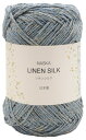 NASKA 手編み毛糸 リネンシルク 中細 COL. 513 ブルー 系 リネン 54% シルク46% 約 40g 172m