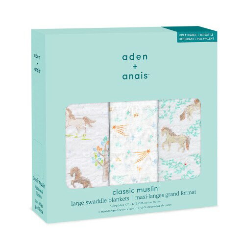 aden + anais エイデンアンドアネイ おくるみスワドル イヤーオブザホース うま 3...
