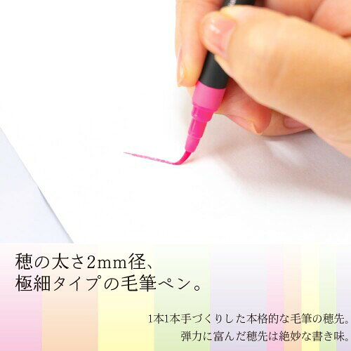 あかしや 筆ペン 極細毛筆 彩 ThinLINE neon 蛍光5色セット TLN-5VA