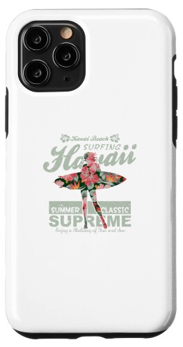 ハワイレトロ シュプリーム カウアイ サーフィン クラシック スマホケース iPhone 11 Pro 用