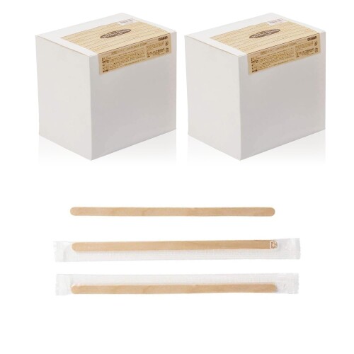 サンナップ 使い捨てマドラー 14cm 2000本(1000本×2パック) 木製 個包装 透明袋 業務用 脱プラ テイクアウトに MDW1000P