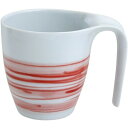 マグカップ おしゃれ : 有田焼 レッドライン 持ち易いマグカップ Japanese Mug Porcelain/Size(cm) 11.7x8.3x9/No:...