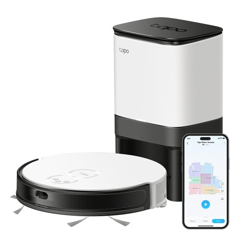 TP-Link Tapo 超薄型 LiDARナビゲーション搭載2in1ロボット掃除機＆自動ゴミ収集機 2700pa強力吸引 水拭き 高精度マッピング 禁止エリア 静音設計 遠隔操作…