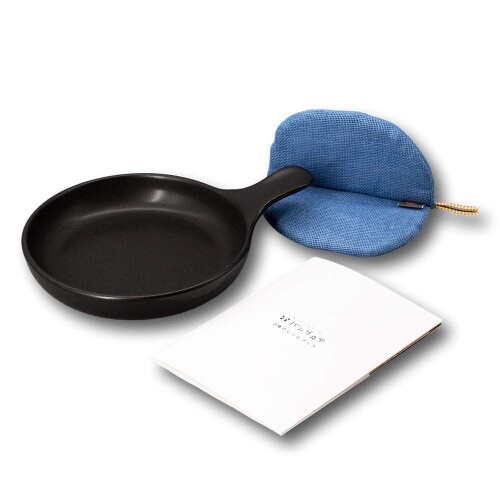 スズ木 キッチンスタジオ パンダ食堂 耐熱 ミニグリルパン 鍋つかみ付 ブラック 9100-0150