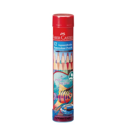ファーバーカステル(Faber-Castell) 水彩色鉛筆 丸缶 12色セット 2713