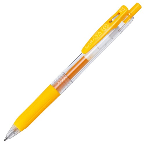 ゼブラ ジェルボールペン サラサクリップ 0.7 黄 10本 B-JJB15-Y 【特長】さらさらとしたなめらかな書き味/耐水性に優れた水性顔料インク/濃くにじまず鮮やかな発色 【仕様】軸:樹脂・ラバーグリップ付き/ペン先:エアタイトシステム搭載/クリップ:バインダークリップ式 【単品サイズ】全長141×最大軸径11mm 【単品重量】10.9g 【入数】10本入り 縦69mm×横148mm×厚さ29mm 重量:124g 【ジェルインク】 ジェルインクなので、さらさらとしたなめらかな書き味です。耐水性に優れた水性顔料だから、濃くてにじまず、鮮やかな発色と豊富な色が楽しめます。 【バインダークリップ】 可動式バインダークリップの採用により、厚みのあるボード等にもはさめ、クリップ折れを軽減させます。 【種類が豊富】0.3~1.0mmまでのボール径と、全46色のインク色が揃っているので、手帳やノート、メモ書き、宛名書き、イラスト描きなど様々な用途でご使用になれます。 【エコロジー】 軸等に再生材を使用し、エコマークを取得、グリーン購入法に適合しています。 商品コード20066205401商品名ゼブラ ジェルボールペン サラサクリップ 0.7 黄 10本 B-JJB15-Y型番B-JJB15-Yカラー黄※他モールでも併売しているため、タイミングによって在庫切れの可能性がございます。その際は、別途ご連絡させていただきます。※他モールでも併売しているため、タイミングによって在庫切れの可能性がございます。その際は、別途ご連絡させていただきます。