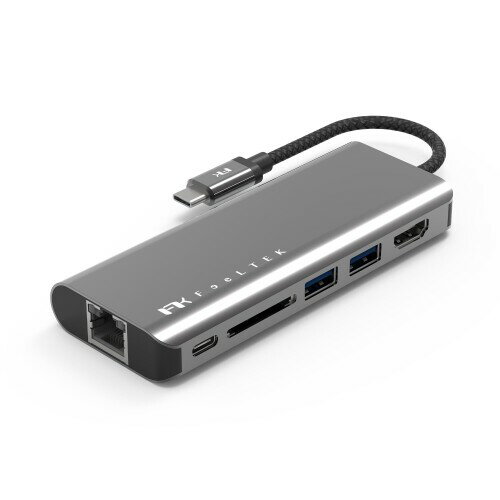 USB C ハブ iPhone15対応 Portable 6 in 1 USB-C Hub USB-C PD最大100W対応 HDMIポート最大4K@30Hz対応 デュアルUSB-Aポート搭載 USB3.1高速転送対応 ギガビット・イーサネット/SDカードスロット搭載 Feeltek HCM00