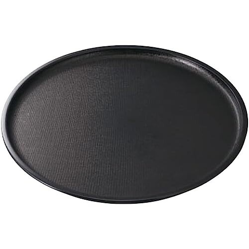 J-kitchens 滑り止め加工 トレー お盆 30cm 尺0布目丸盆黒SL 盆 サイズ Φ30.0cm x 2.0cm 素材 材質 プラスチック シンプル 82 日本製
