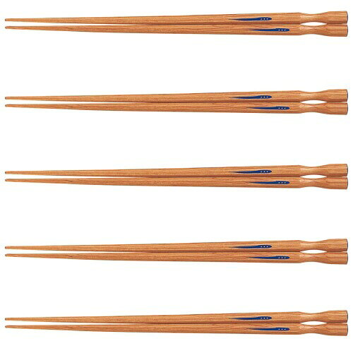J-kitchens 箸 セット 5膳 木製 Dinner Standard 先角恵木彫23cm (八角)日本製
