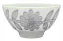 波佐見焼 西山窯 ライスボール 皿 お茶碗 飯碗 デイジー グレー 約直径11.5×高さ6.5cm 磁器 電子レンジ対応 食洗機対応 日本製