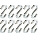 ユノックス シルバーSフック大 10個セット 耐荷重20kg S字フック 汎用フック キッチン 室内小物掛け 収納 倉庫 ガレージ シルバー インテリア