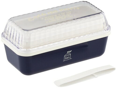 正和 Showa PARIS 弁当箱 長角EMランチ 2段 Caf? de Paris ネイビー 電子レンジ・食洗器対応 下段330ml/上段260ml 男性 女性 日本製 4979451