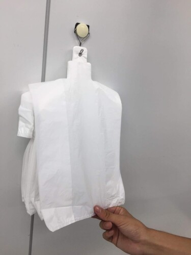 オルディ レジ袋 取っ手付き 乳白 S 30×37cm マチ12cm 厚み0.012mm 40枚入り×5個セット ポリ袋 プラスプラス PP-NTPS-40 [3]