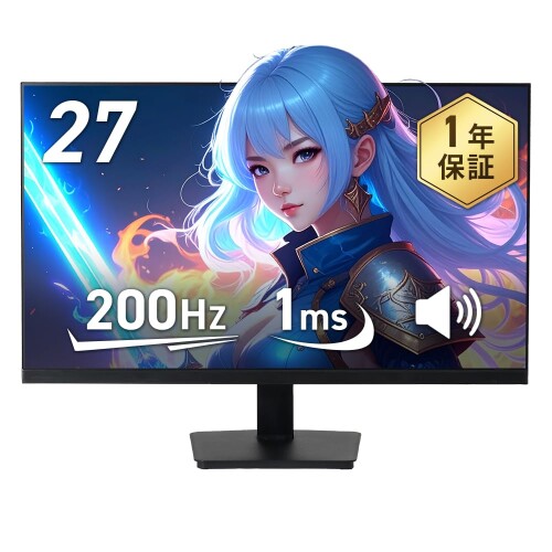 Smart Basic(スマートベーシック) ゲーミングモニター 27インチ 200Hz IPS ブルーライト軽減機能 オーバードライブ機能 スピーカー内蔵 ブラック G27F4FK