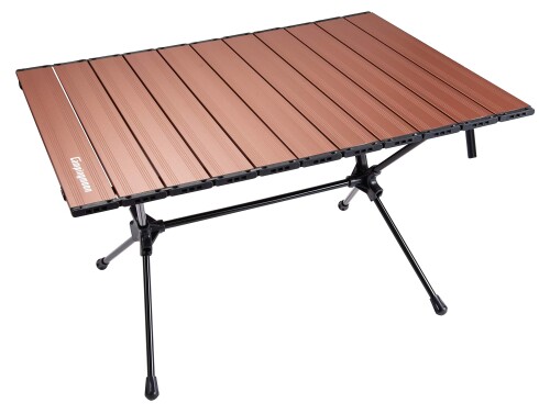 キャンピングムーン（CAMPING MOON） ロールテーブル スリムテーブル キャンプ 折りたたみ式テーブル ロースタイル 高さ2段階調整 T-520-RD サイズ (使用時):(約)75cm×55cm×H34-H44cm(高さ2段式) サイズ (収納時):(約)55cm×18cm×16cm 重さ:約2.9Kg 材質:アルミ合金、プラスチック 特徴:(1)スムーズセッティング&コンパクト収納が可能になっています。(2)脚の高さがH34cm/H44cmの2段階調整可能、ロースタイルから超ロースタイルまで好みのリビングが作れます。 商品コード20081587444商品名キャンピングムーン（CAMPING MOON） ロールテーブル スリムテーブル キャンプ 折りたたみ式テーブル ロースタイル 高さ2段階調整 T-520-RD型番T-520サイズLargeカラーレッド T-520RD※他モールでも併売しているため、タイミングによって在庫切れの可能性がございます。その際は、別途ご連絡させていただきます。※他モールでも併売しているため、タイミングによって在庫切れの可能性がございます。その際は、別途ご連絡させていただきます。