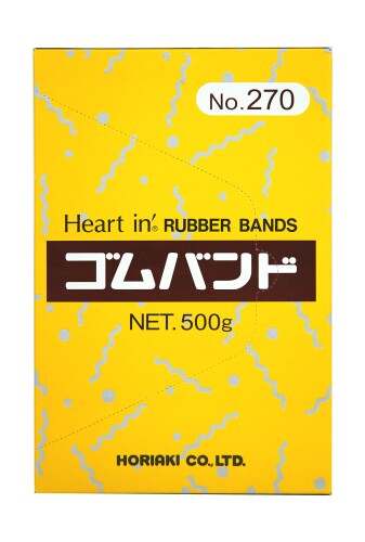 ホリアキ 輪ゴム ハートイン ゴムバンド #270 500g 500-270N ナチュラル