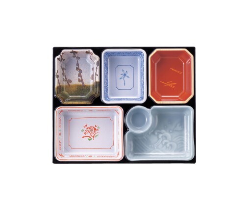 割烹漆器 若泉漆器 TA尺1寸長手 A-1光彩仕切 W塗 1-240-1