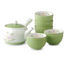 湯のみ おしゃれ : 有田焼 若草山茶花 急須茶器 セット Japanese Tea set(Tea pot x1pcs/Cup x5pcs) Porcelai...