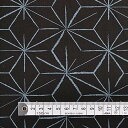 COLORFUL TEXTILE MARKET 生地 ブロード 布 和柄 麻の葉霞・黒 綿100%110cmx100cmD00B1410