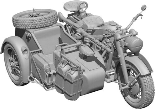 ソルモデル 1/24 WWII ドイツ KS750軍用サイドカー 3Dプリンター製キット MM904 (オートバイ)
