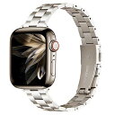 アローン(Allone) Apple Watch41/40/38 スリムステンレスバンド シルバー 3×0.3×19.5cm 交換ベルト 長さ調節 スマートウォッチアクセサリー GRK-WS02SV2(2)