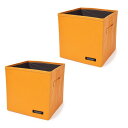 スタイルデコール(STYLE Decor) ファブリックボックス Sサイズ (26cm×26cm×26cm) 2個セット マンダリンオレンジ 収納ボックス おし...