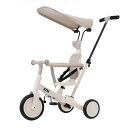 OSJ 子供用三輪車 5in1 自転車 オリジナル 押し棒付き 安全バー付き サンシェード付き モランディブラウン