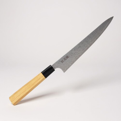 匠美風 江戸研ぎ ダマスカス 鋼 和 筋引 270mm 八角 ヒノキ 包丁 日本製 PNO.329555