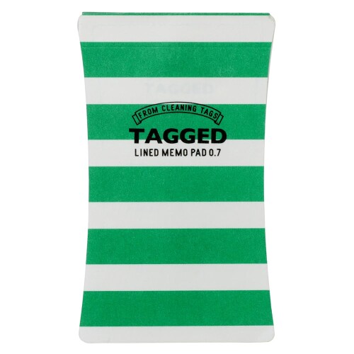 TAGGED(タグド) TAGGED MEMO PAD (L) ボーダー04(グリーン) メモ帳 ノートパッド 付箋 伝言メモ 一筆箋 事務用品 文房具 ステーショナリー 書き置き 走り書き 手帳用 連絡メモ デスク用品 筆記用