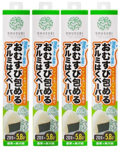 アートナップ おむすび 包める アルミはくペーパー 湿気を適度に吸湿しベタつきやパサつきを防ぐ 唐草&柴犬柄 4個セット 幅20cm×長さ5.8m AL-182 サイズ:幅20cm×長さ5.8m、材質:アルミニウムはく、シリコーン加工グラシン紙、入数:4本、生産国:中国 ベタつきやパサつきを防ぐおむすびを包めるアルミはくペーパー 4個セット。 内面の紙がごはんからの湿気を適度に吸湿します。 お弁当の中敷きにも最適。おむすび以外にもサンドイッチ、揚げ物、お菓子などの包装にお使いいただけます。 かわいらしい唐草柄×柴犬柄。 ベタつきやパサつきを防ぐおむすびを包めるアルミはくペーパー2個セット。 内面の紙がごはんからの湿気を適度に吸湿します。 お弁当の中敷きにも最適。 おむすび以外にもサンドイッチ、揚げ物、お菓子などの包装にお使いいただけます。 かわいらしい唐草柄×柴犬柄。 商品コード20081692146商品名アートナップ おむすび 包める アルミはくペーパー 湿気を適度に吸湿しベタつきやパサつきを防ぐ 唐草&amp;柴犬柄 4個セット 幅20cm&times;長さ5.8m AL-182型番AL-182サイズ幅20cm&times;長さ5.8mカラーシルバー※他モールでも併売しているため、タイミングによって在庫切れの可能性がございます。その際は、別途ご連絡させていただきます。※他モールでも併売しているため、タイミングによって在庫切れの可能性がございます。その際は、別途ご連絡させていただきます。