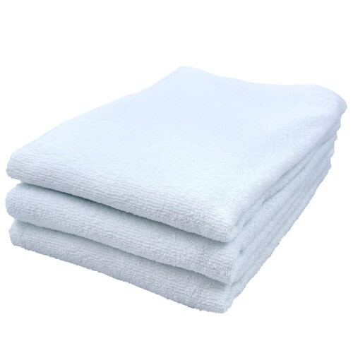 野村タオル(Nomura Towel) バスタオル 12枚 セット ホワイト 綿100% 無地 60×120cm 業務用 薄手 新生活 mannishboy-24297365 マニッシュボーイ パッケージ画像