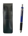 2個パック スリム牛革ペンケース黒 トライアングル3メカラバーセット 青 T23-ASB-TR3M-L-2