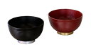 北市漆器店 レンジペア木目千筋汁椀(黒/銀・朱/金) KZ2708P