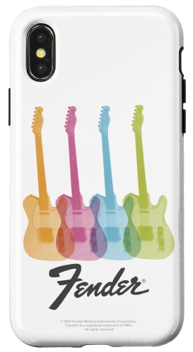 Fender Multicolor Rainbow Stratocaster Rock Guitars スマホケース iPhone X/XS 用