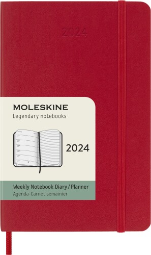 モレスキン(Moleskine) 手帳 2024 年 1月始まり 12カ月 ウィークリー ダイアリーソフトカバー ポケットサイズ(横9cm×縦14cm) スカーレットレッド DSF212WN2Y24